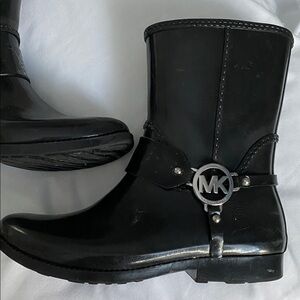 Michael Kors Black Boots with Silver Logo